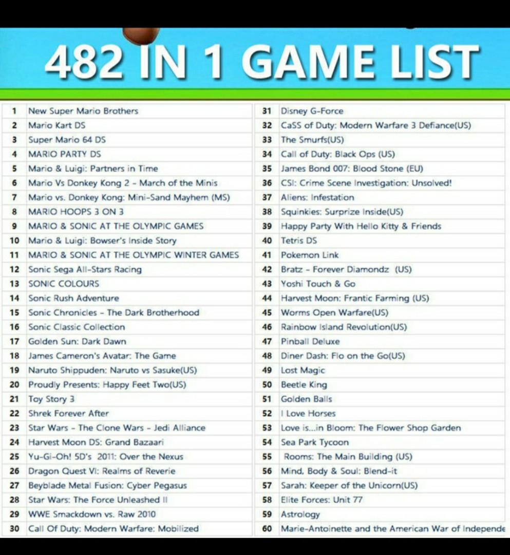 482 in 1 game cartridge hot sale
