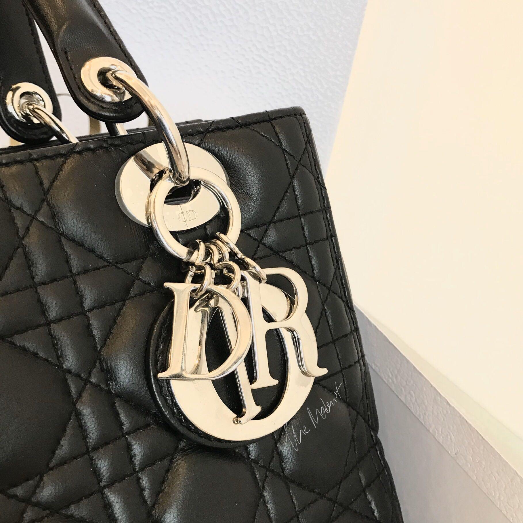 Authentic Christian Dior Classic Medium Black Lambskin Lady Dior Silver Hardware Luxury Bags Wallets Handbags On Carousell