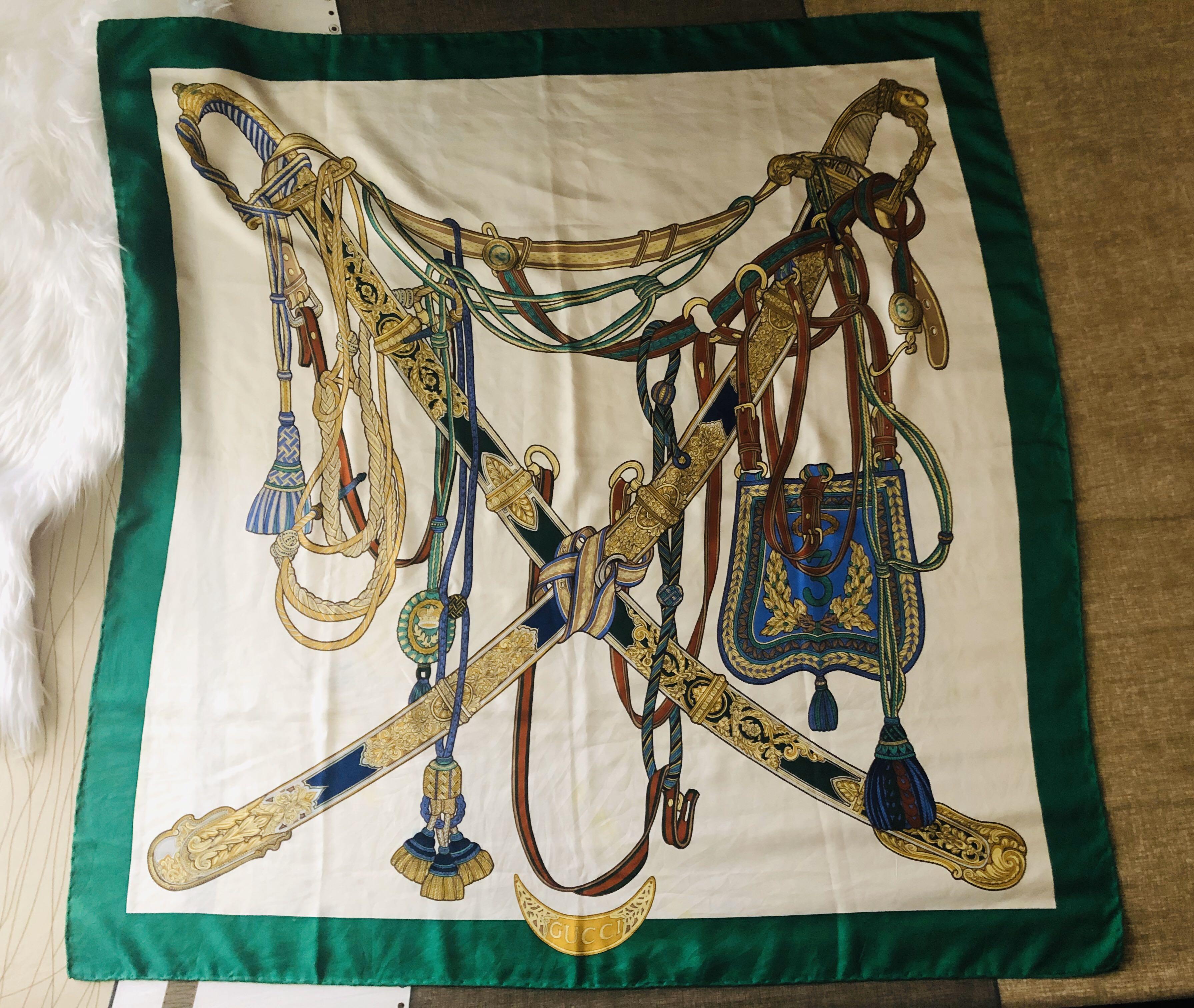 authentic gucci silk scarf