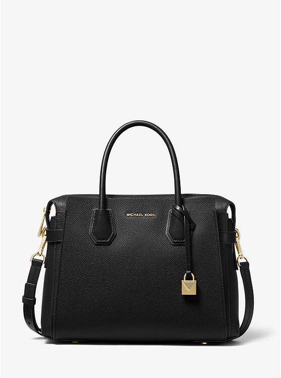 Mercer small pebbled leather belted satchel sale