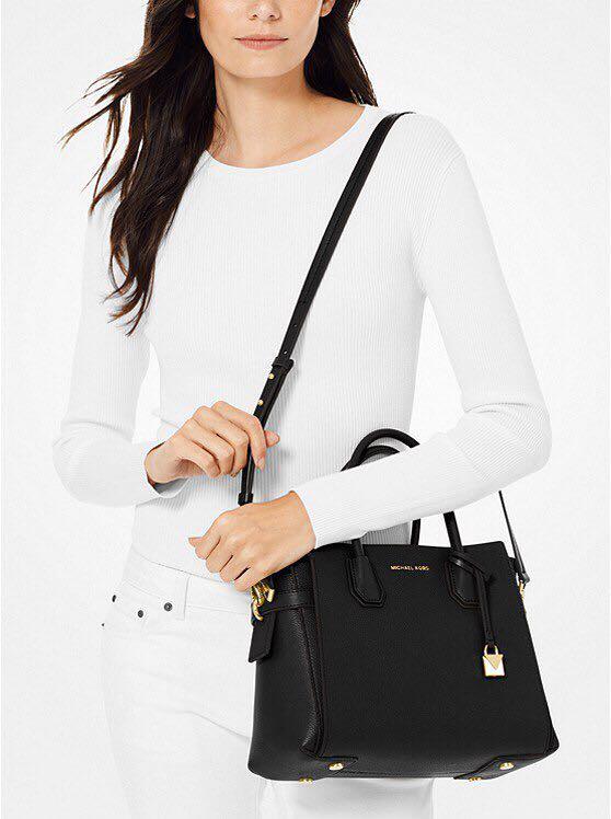 Mercer small pebbled leather belted satchel 2025