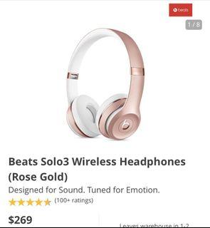 Beats Wireless Headphones - Rose Gold