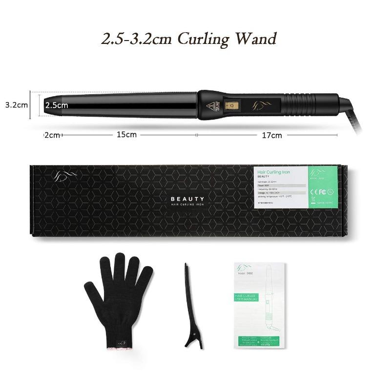 Curling Wand 1 1.25 Inch Hair Curler for Loose Curls with Protective Glove and Hair Clips Tourmaline Ceramic wand Curling Iron with Dual Voltage for Travelling Atmoko by Homitt Everything Else on Caro...