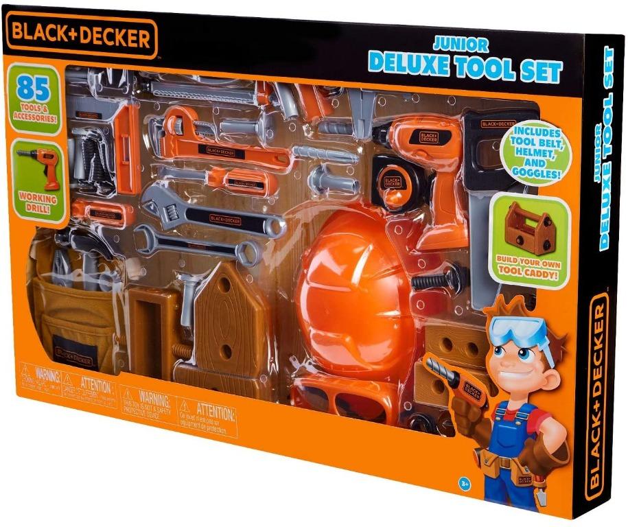 HOT BLACK DECKER Junior Deluxe Tool Play Set 85pc Hobbies Toys Toys Games on Carousell