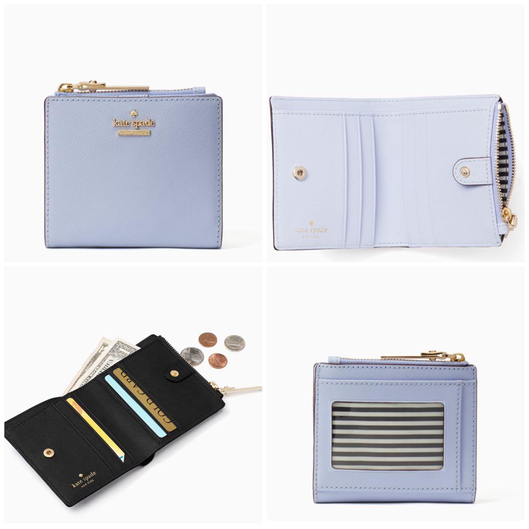 INSTOCK RARE Kate Spade Cameron Street Adalyn Small Bifold Wallet Morning Dawn Light Blue