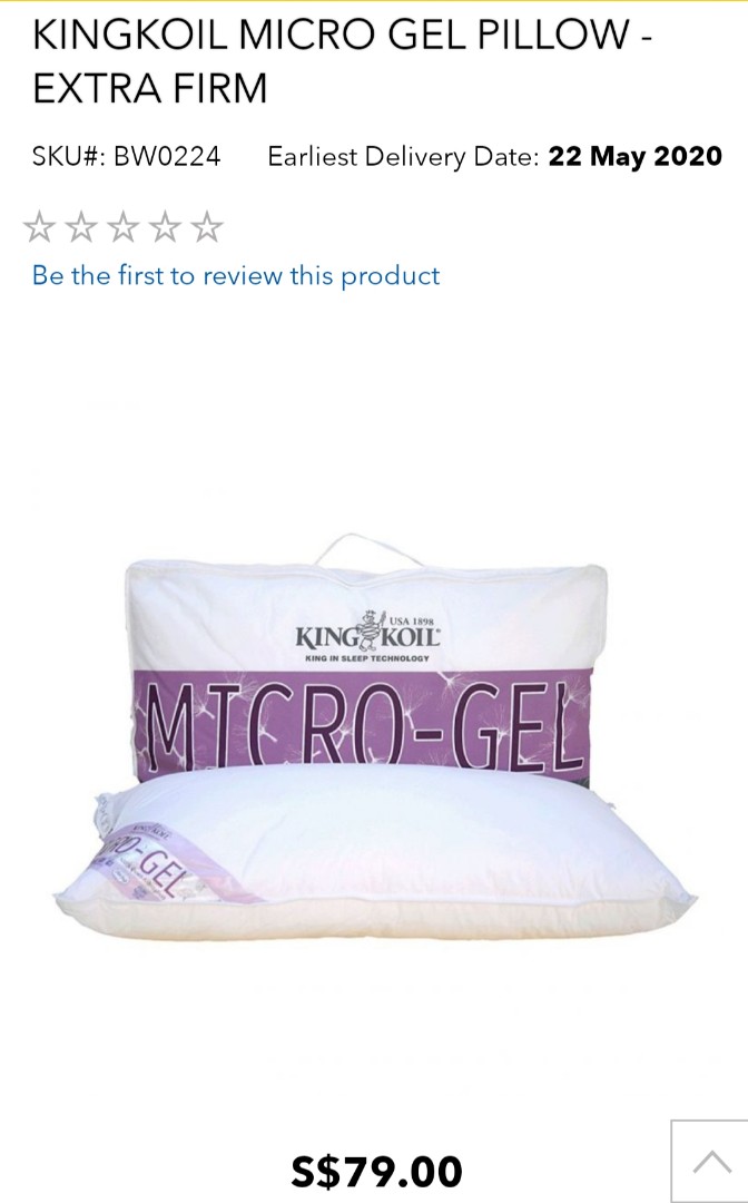 King koil micro hot sale gel pillow review