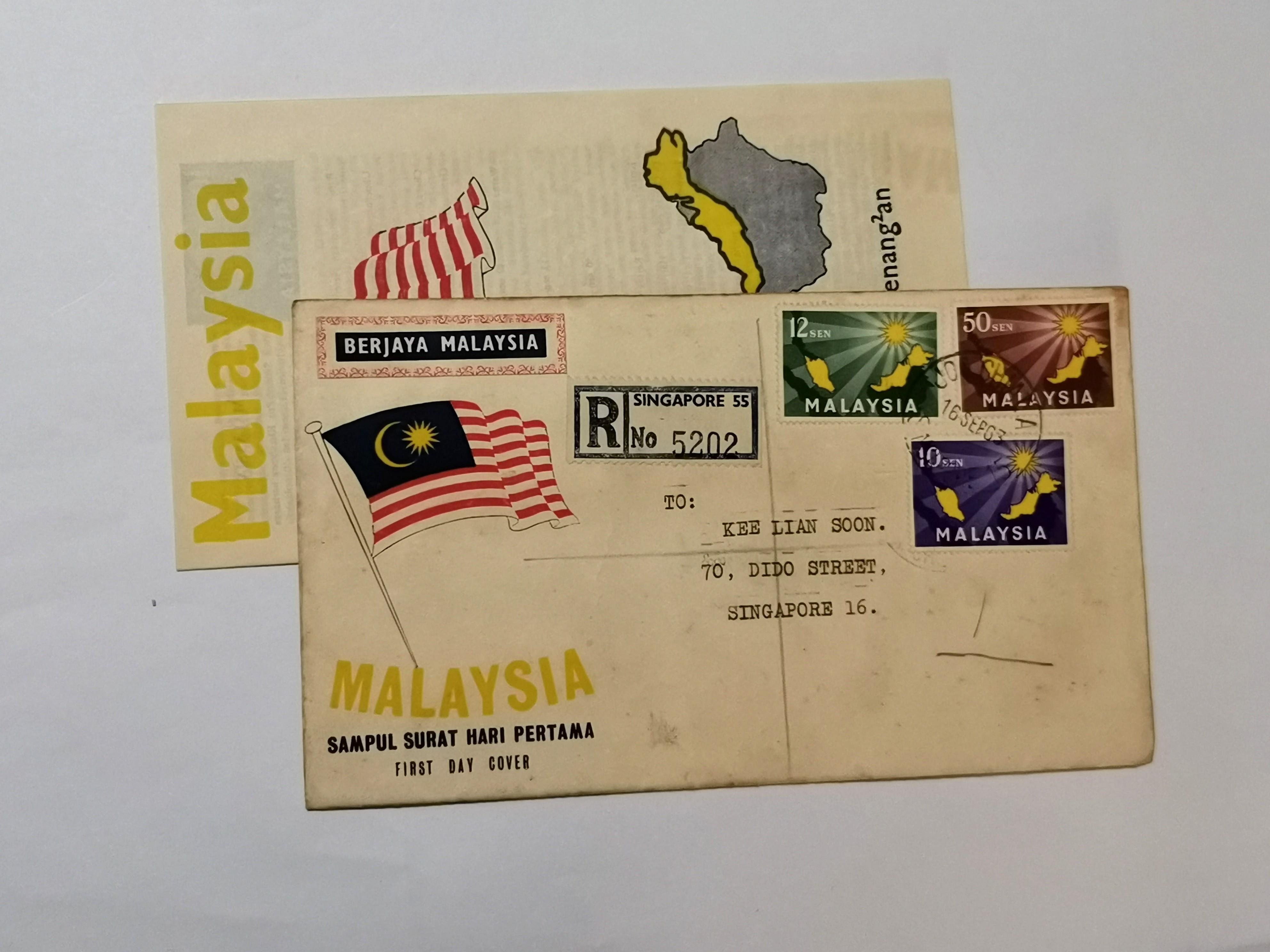 Malaysia 1963 First Day Cover S Pore Postmark Vintage Collectibles Stamps Prints On Carousell