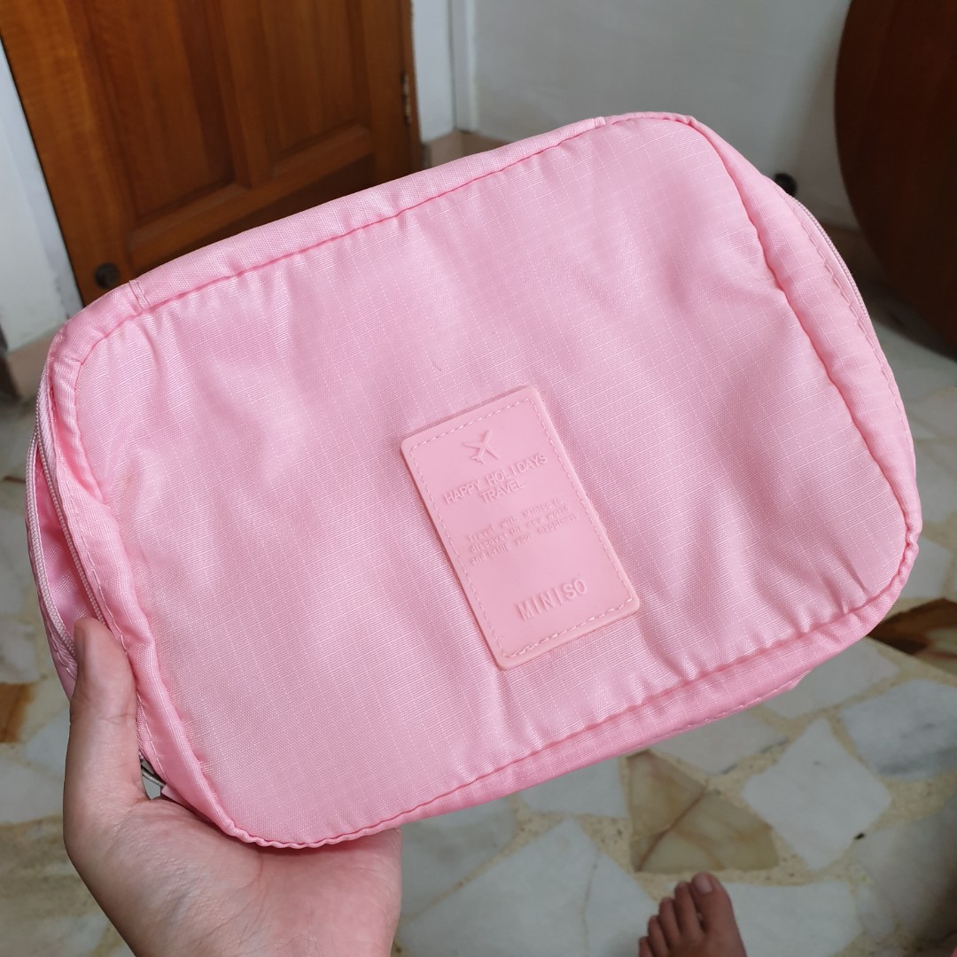 Miniso Pink Travel Pouch, Women's Fashion, Bags & Wallets, Purses