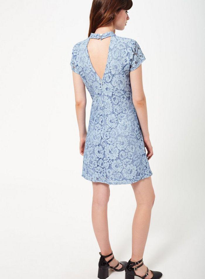 Miss Selfridge Blue Lace Skater Dress