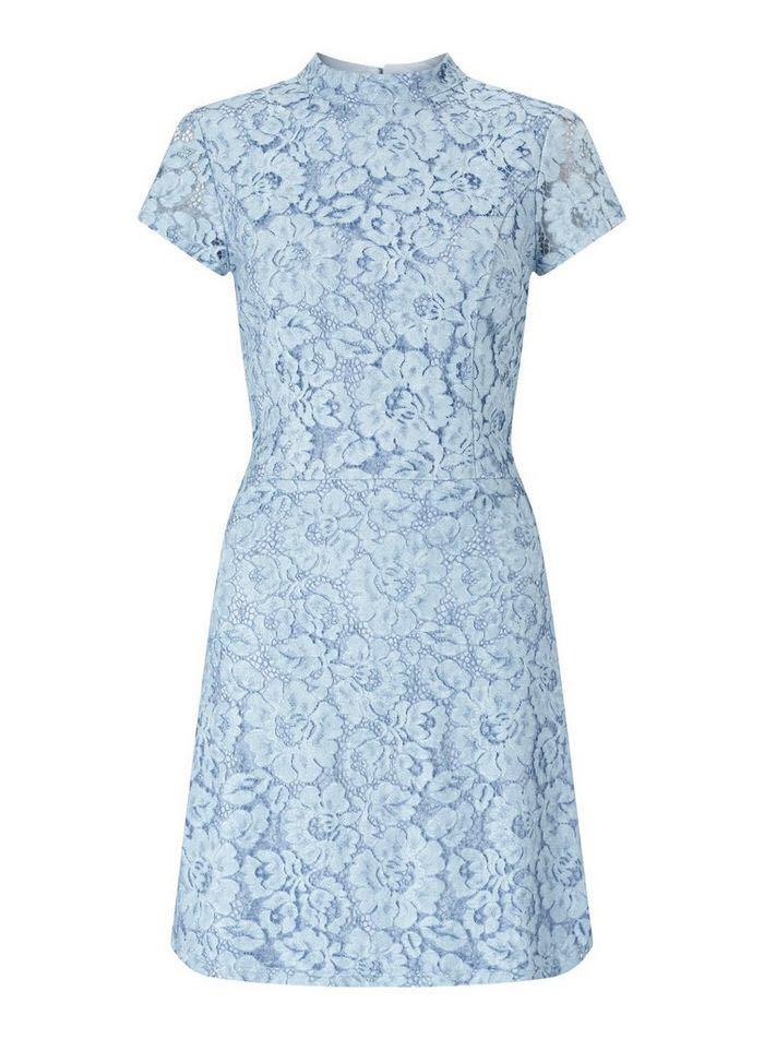 Miss selfridge blue lace dress clearance