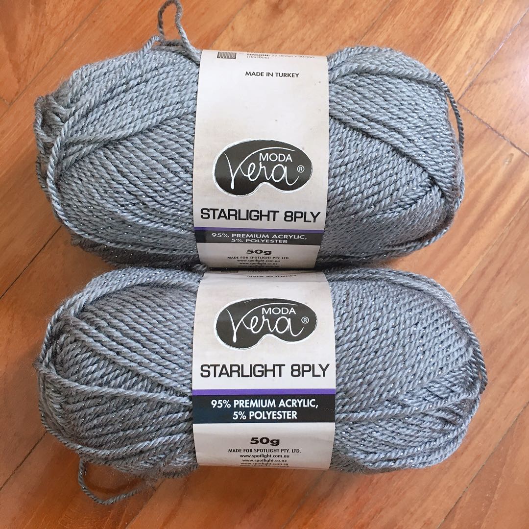 Moda grey 8ply yarn, Hobbies & Toys, Stationery & Craft, Craft Supplies & Tools on Carousell