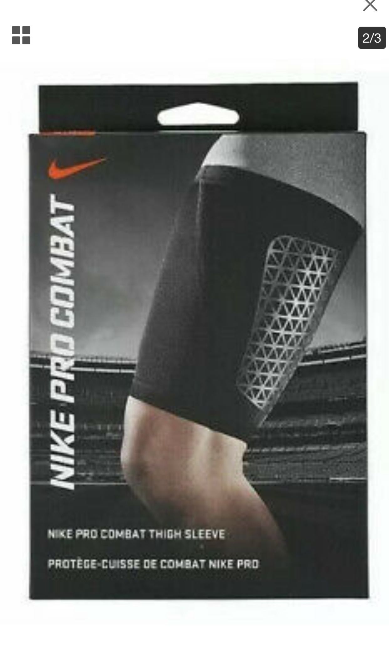 Nike Pro Combat Hyperstrong Thigh Sleeve (Large, Black)
