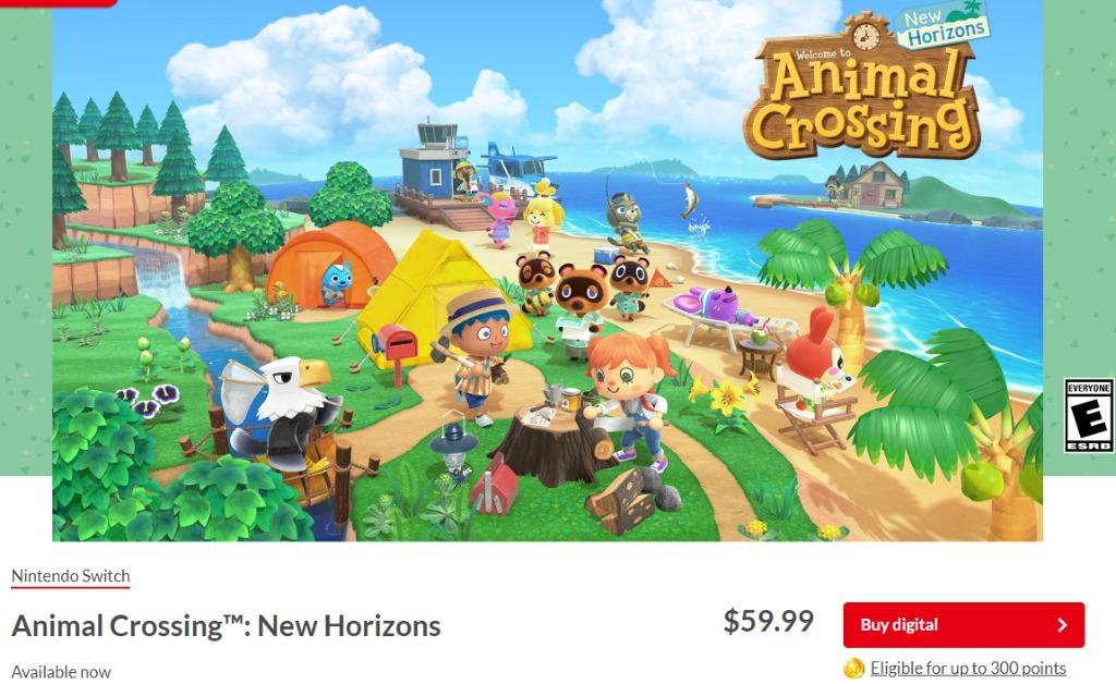 is animal crossing new horizons on the eshop