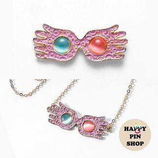 [PO] Luna Lovegood Spectrespecs Enamel Pin and Necklace (Harry Potter pins & accessories)