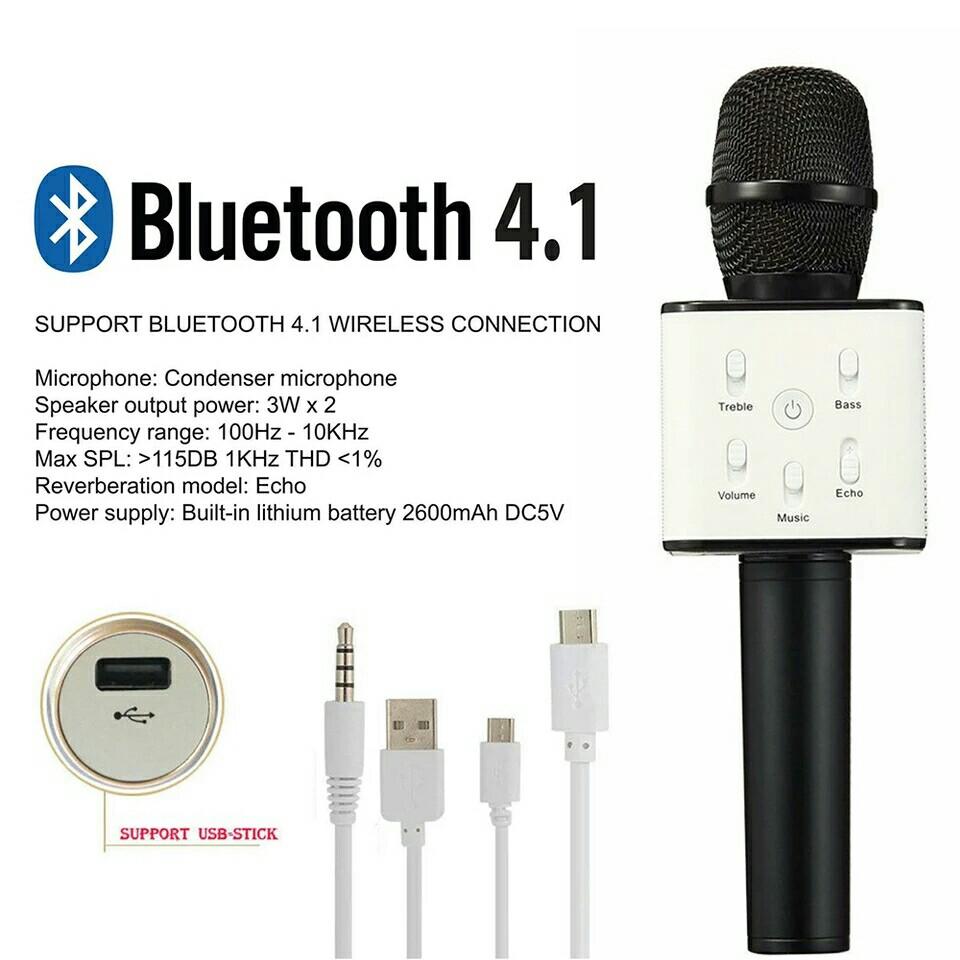 Bluetooth karaoké microphone sans fil portable karaoké micro haut-parleur portable avec lumière