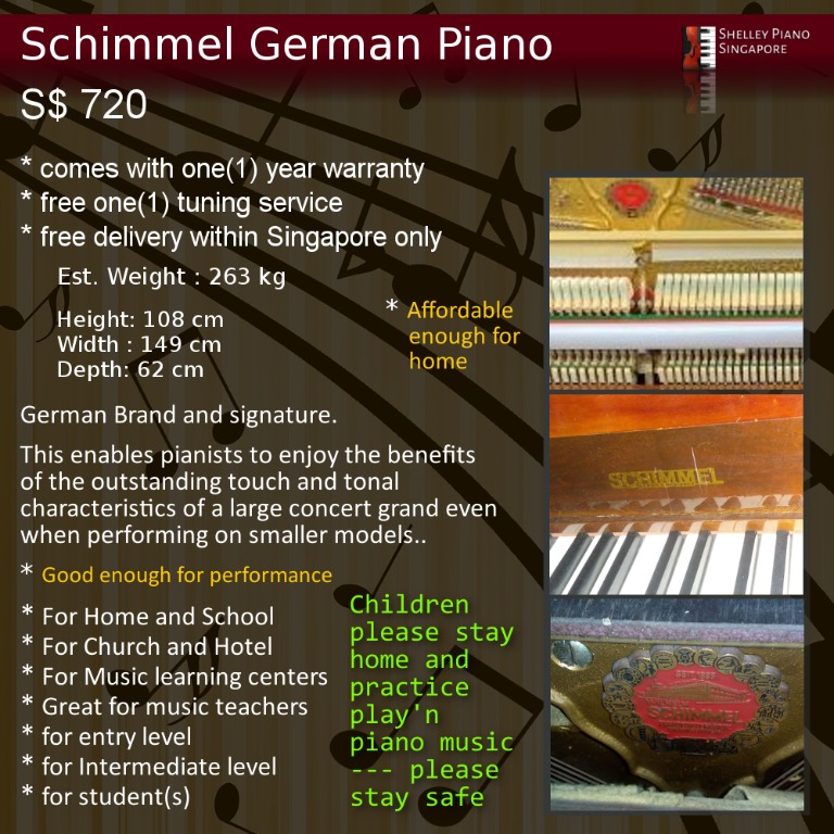 Schimmel Piano German April Batch 10 Ld Offer 114 Music Media Music Instruments On Carousell