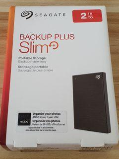Seagte BackUp Plus Slim Portable External 2Tb Hdd 3.0 Brand new