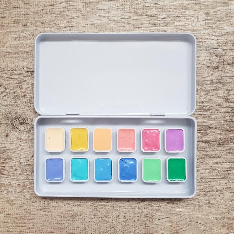 Shinhan Pastel Watercolor Paint Set 12 Colours Extra Fine Artist Water Colors Design Craft Craft Supplies Tools On Carousell