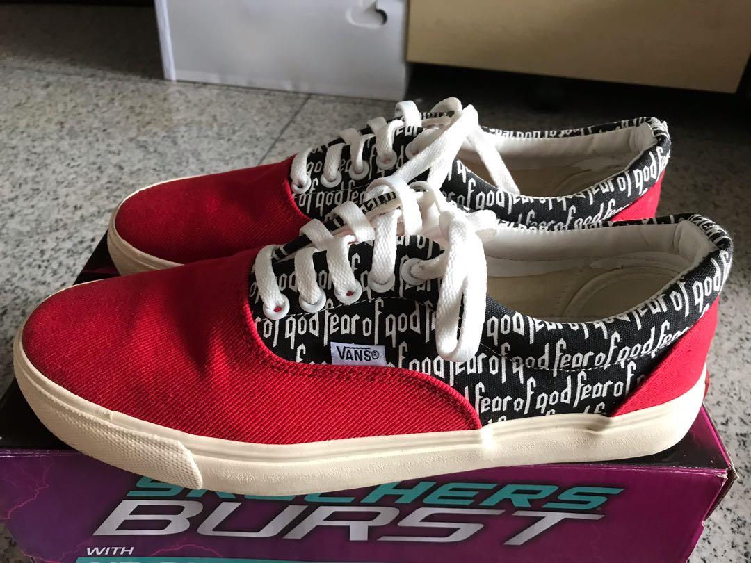 vans era fog red