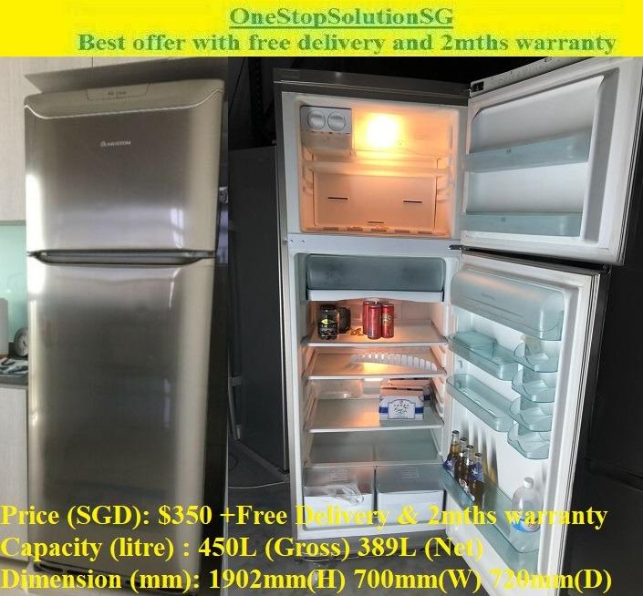 Ariston 389l 2doors Big Refrigerator Fridge 350 Free Delivery 2mths Warranty Home Appliances Kitchenware On Carousell
