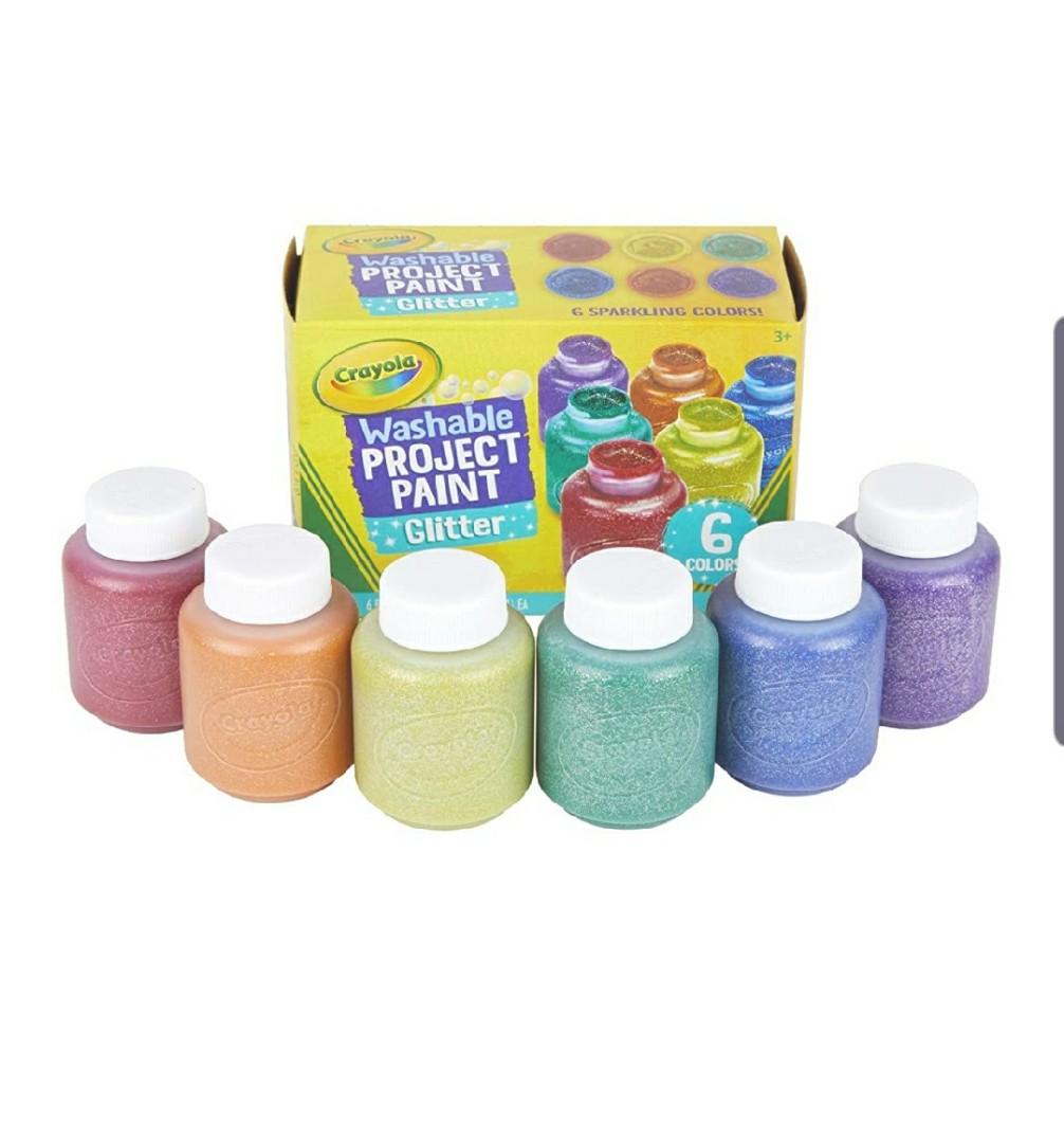 Crayola "Glitter" Washable Paint Set (6 Colors), Hobbies & Toys