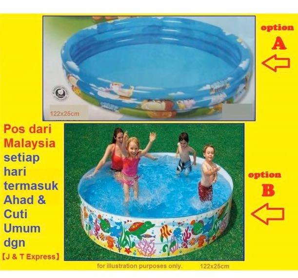 Kolam Renang Mainan Anak Budak Kanak Child Kid Play Inflatable Portable Swimming Pool Bestway Paying Playground Babies Kids Others On Carousell