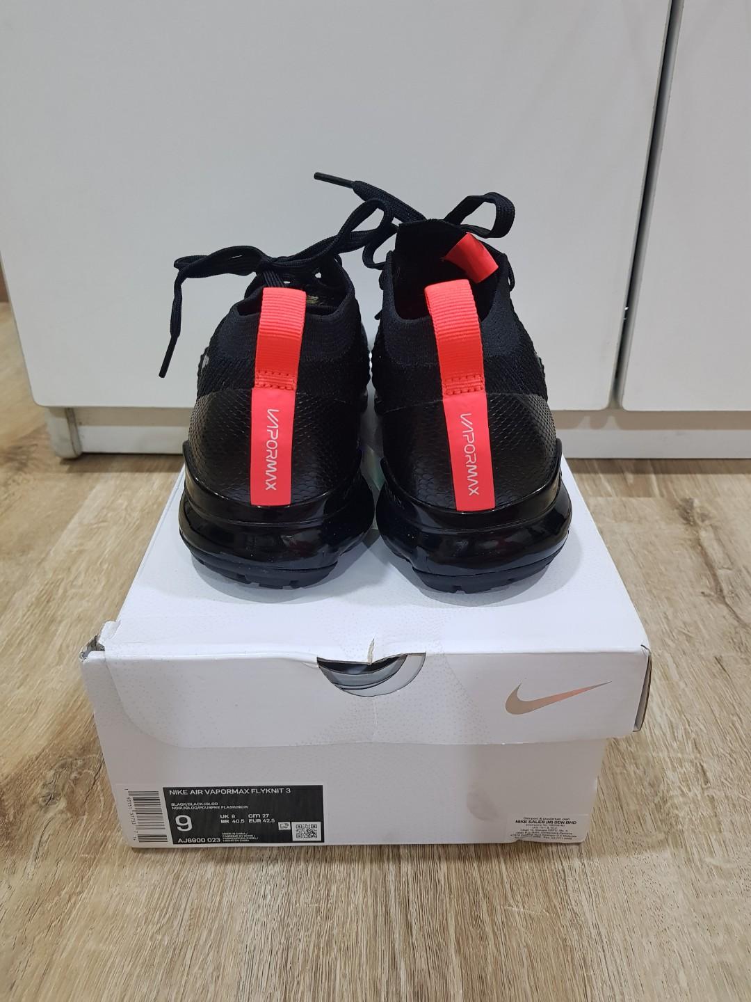 Nike vapormax flyknit 3 black sale discount