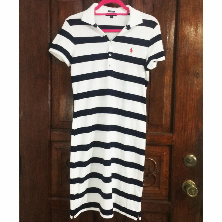 Ralph Lauren Classic Sport Striped Polo Dress Women s Fashion