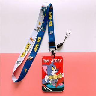 Staff Pass / Ez Link Lanyard Card Holder - Tom & Jerry (High Quality Hard Case) Comes with Wide width matching design Lanyard
