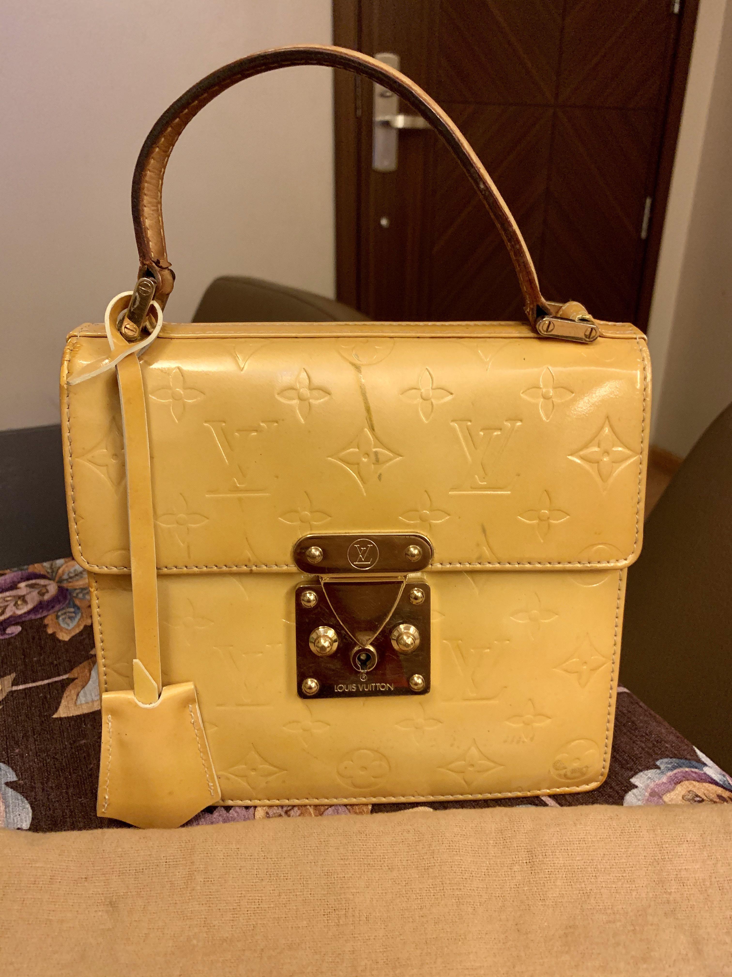 Authentic Louis Vuitton Spring Street Yellow Vernis, Luxury, Bags