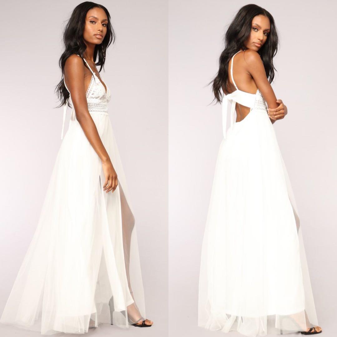 fashion nova white lace dress