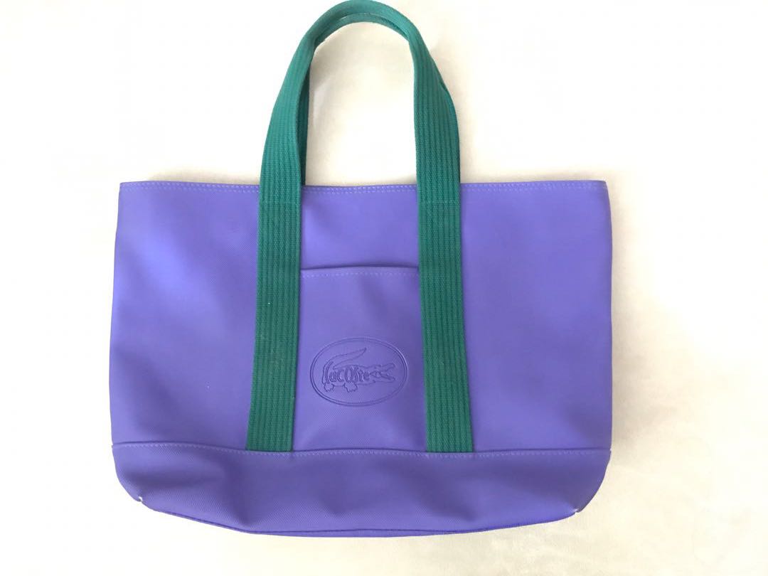 Lacoste tote bag (purple color), 名牌, 手袋及銀包 Carousell