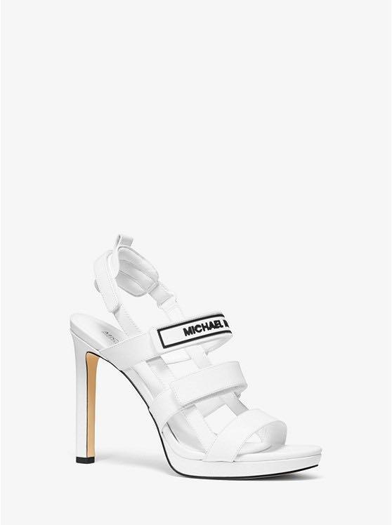 Michael Kors White Demi Leather Sandals Heels EUR 37, Women's Fashion,  Footwear, Heels on Carousell