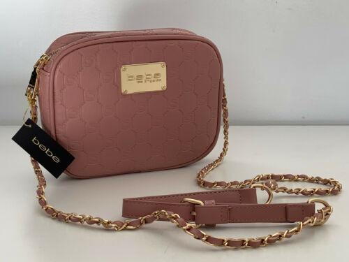 New Bebe Alana Embossed Logo Blush Pink Crossbody Sling Camera Bag Purse Women S Fashion Bags Wallets Cross Body Bags On Carousell