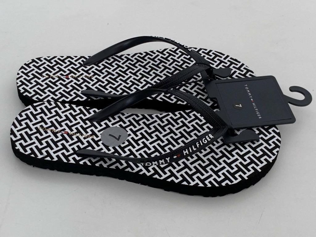 tommy hilfiger white flip flops