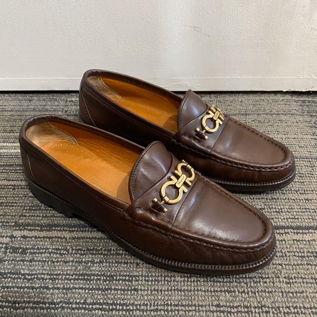 Savatore Ferragamo Horsebit Loafers Gold buckle in Brown Color Sport Line size 6.5B narrow Women s Fashion Footwear Heels on Carousell