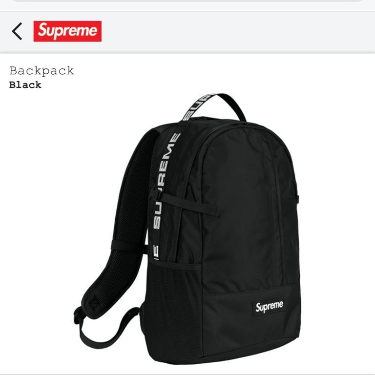 Supreme black discount backpack ss18