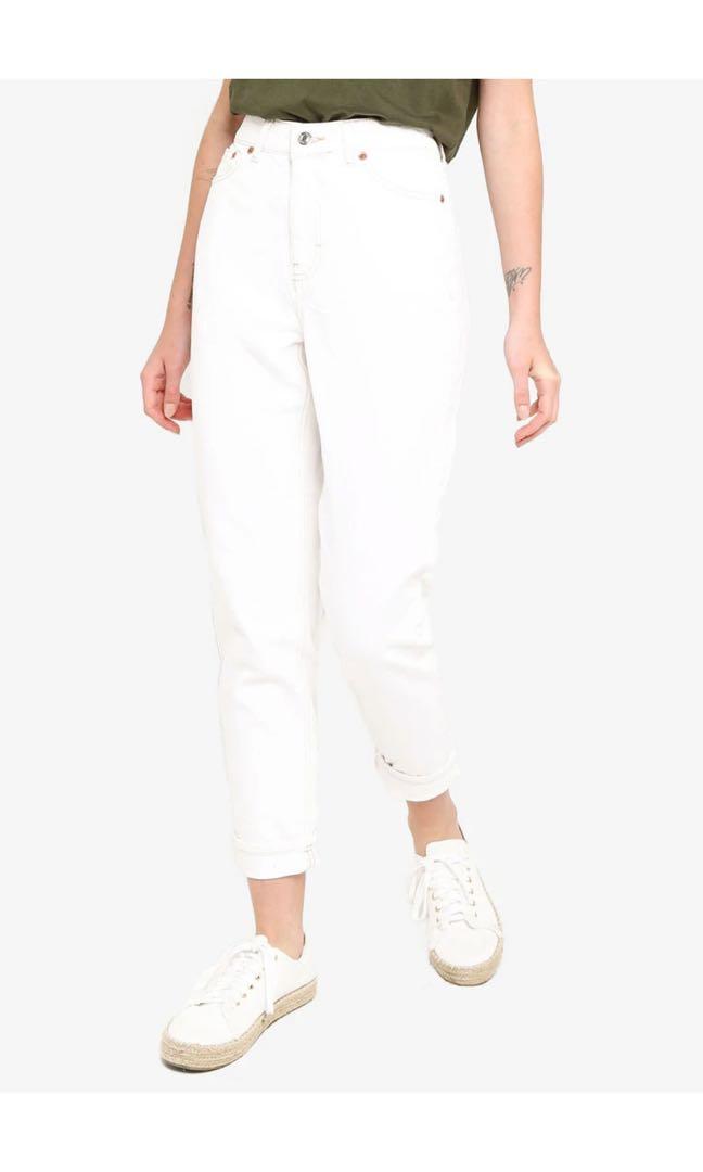 topshop off white mom jeans