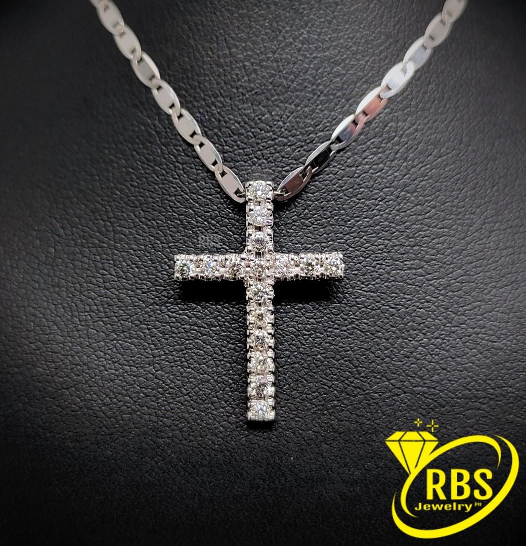 14k Half Carat Diamond Cross Pendant 