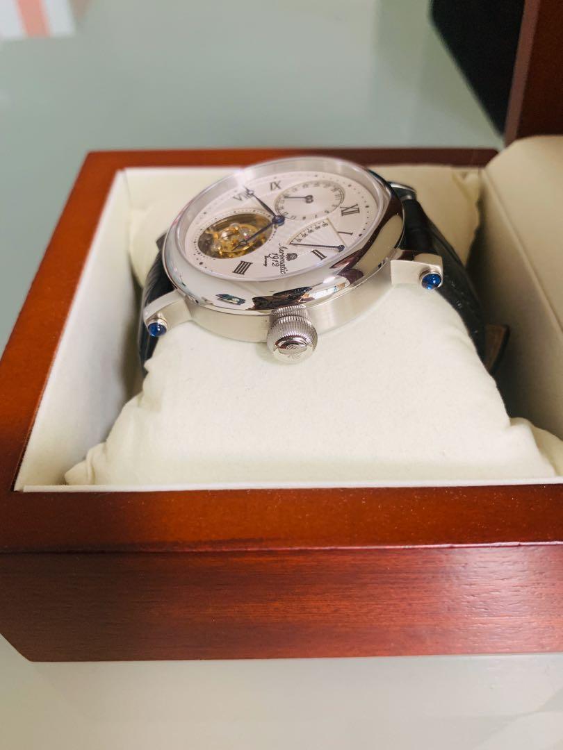 AEROMATIC 1912 FLYING MINUTE TOURBILLON HAND WIND WATCH WITH POWER RESERVE A1277 Brand New Limited Edition