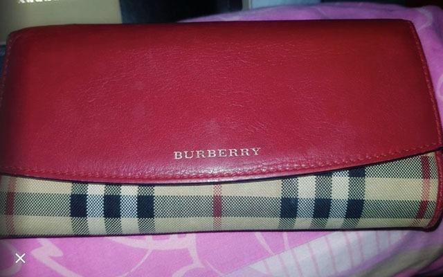 Burberry Women's PORTER HNC Multi-Color Checkered Leather Wallet