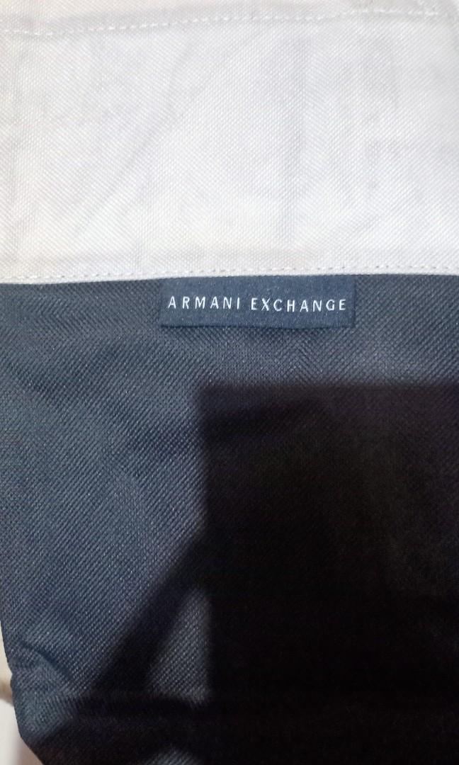 (Repriced) Armani Exchange Shopping bag (Category: Luxury Bags & Wallets) located in Valenzuela. Submitted by cfb_collection (Listing ID 1000706205, Image 2). Description: bag is authentic meron lng slight discoloration kya low ang price nya. makapal po tela. last price posted. thank u.