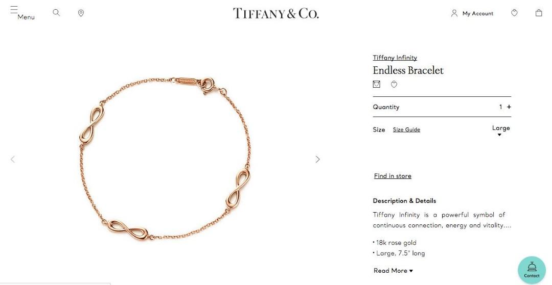 Tiffany infinity sales endless bracelet