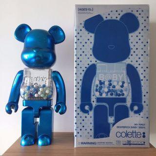 Bearbrick colette MY FIRST baby BE@RBRICK 藍色電鍍1000%, 興趣及 ...