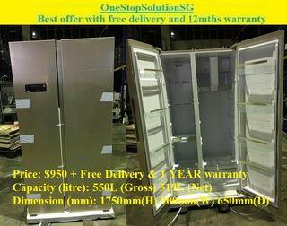 (Brand New) Forever Cool (519L) Side by Side doors refrigerator / fridge ($950 + Free Delivery & 12 mths warranty)