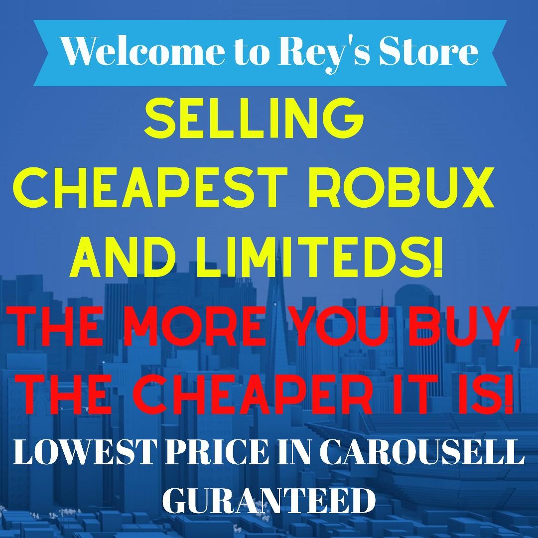 Cheapest Roblox Robux And Any Limiteds Video Gaming Gaming Accessories Game Gift Cards Accounts On Carousell - cheap robux rates