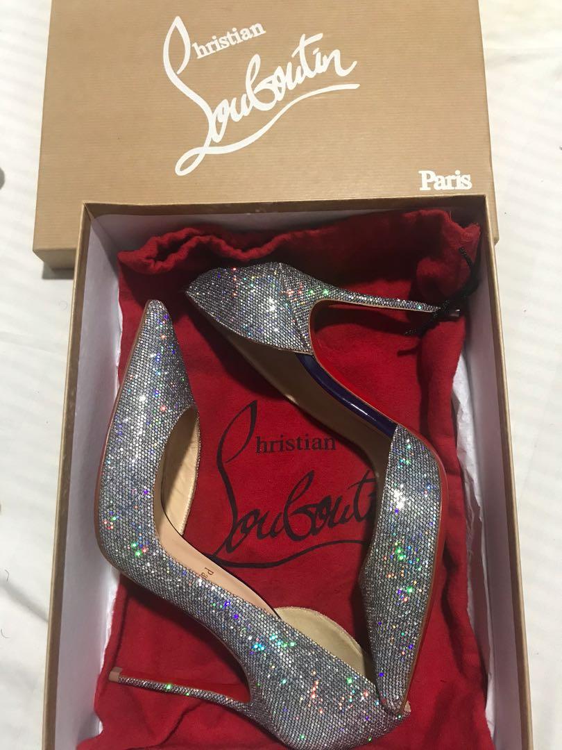 Christian louboutin IRIZA 100 Glitter disco ball patent