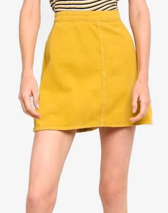 button down skirt with bow