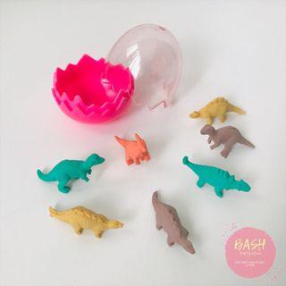 Dinosaurs Erasers In Capsule Egg (Kids Birthday Party Goodie Bags)