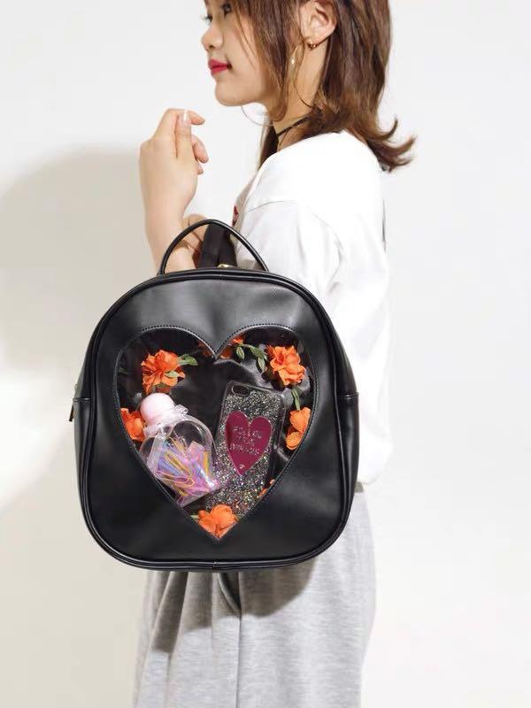 Free mailing WEGO Black Ita Bag Heart Shape